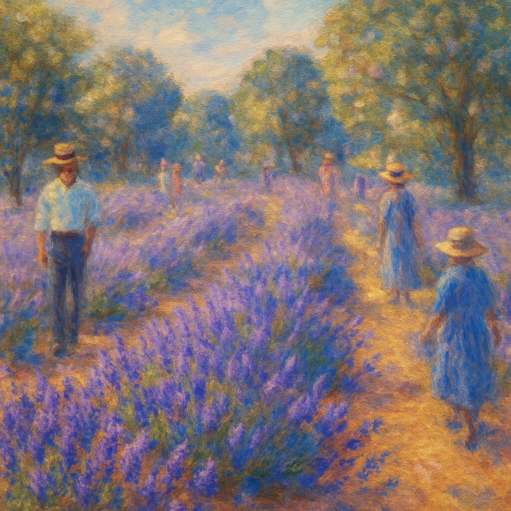 ルノワール風・ラベンダー畑の全景